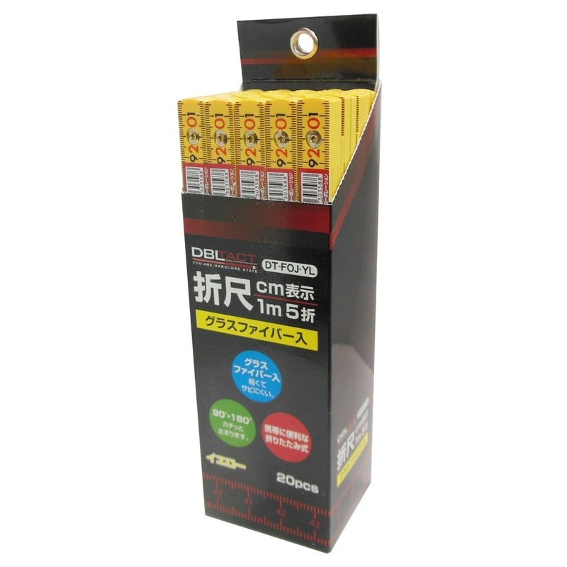 三共コーポレーション 4348767 ファイバー折尺 イエロー DT-FOJ-YL 1個(ご注文単位1個)【直送品】