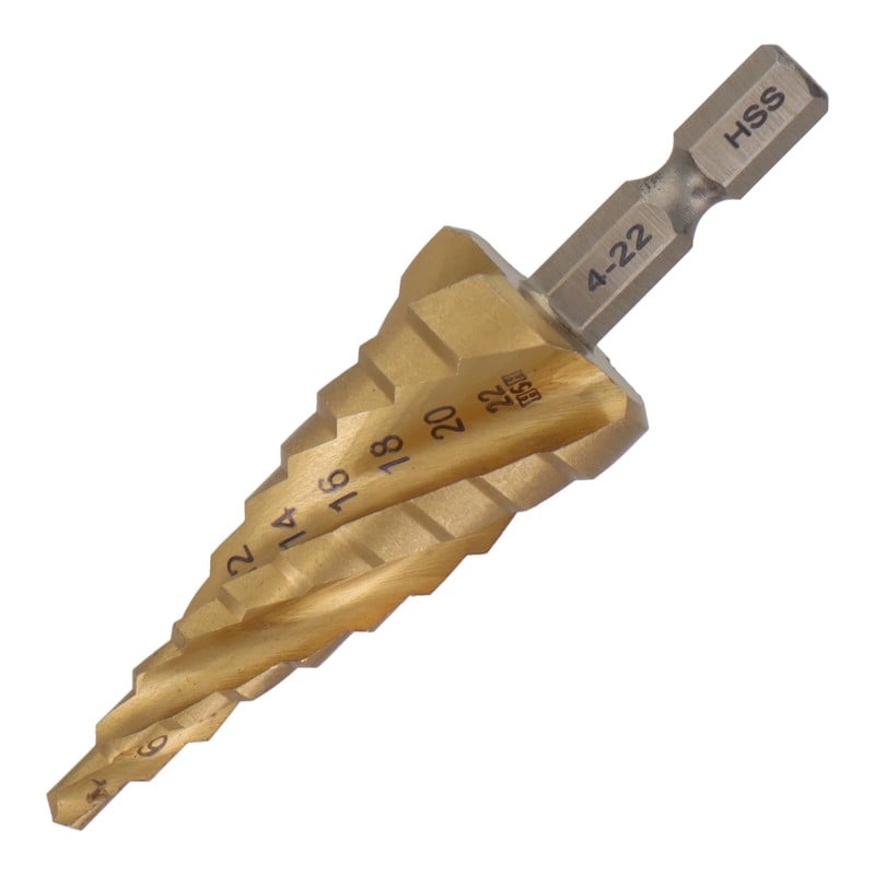 三共コーポレーション 4341710 四刀流 チタンステップドリル 10段 4-22mm #350273 1個（ご注文単位1個）【直送品】