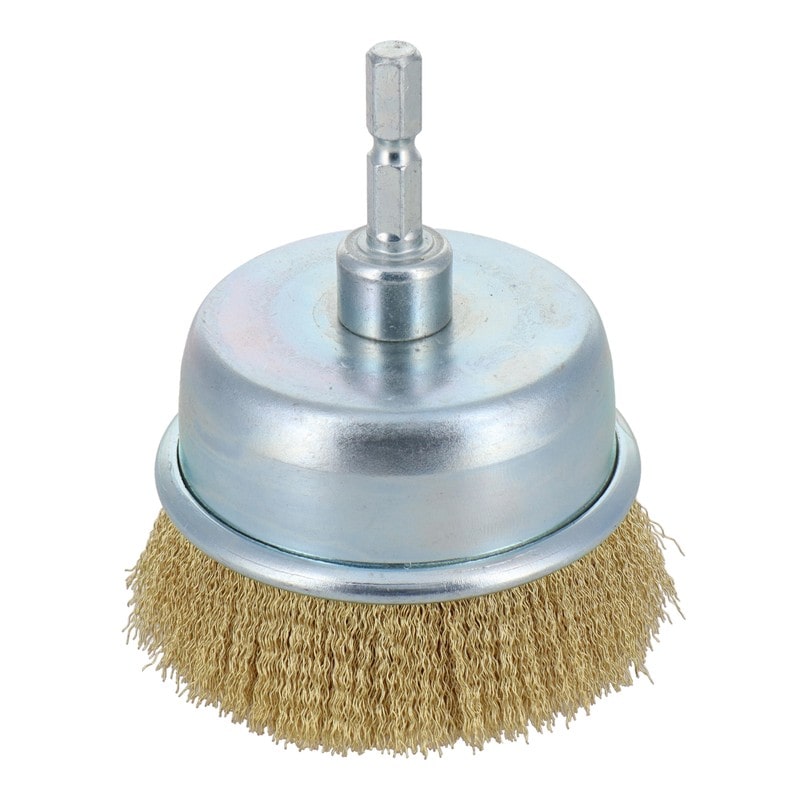 三共コーポレーション 4343049 六角軸カップブラシ 真鍮線 75mm #337061 1個（ご注文単位1個）【直送品】