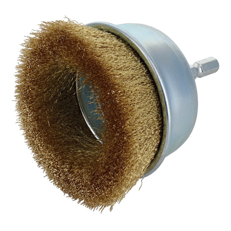 三共コーポレーション 4343049 六角軸カップブラシ 真鍮線 75mm #337061 1個(ご注文単位1個)【直送品】