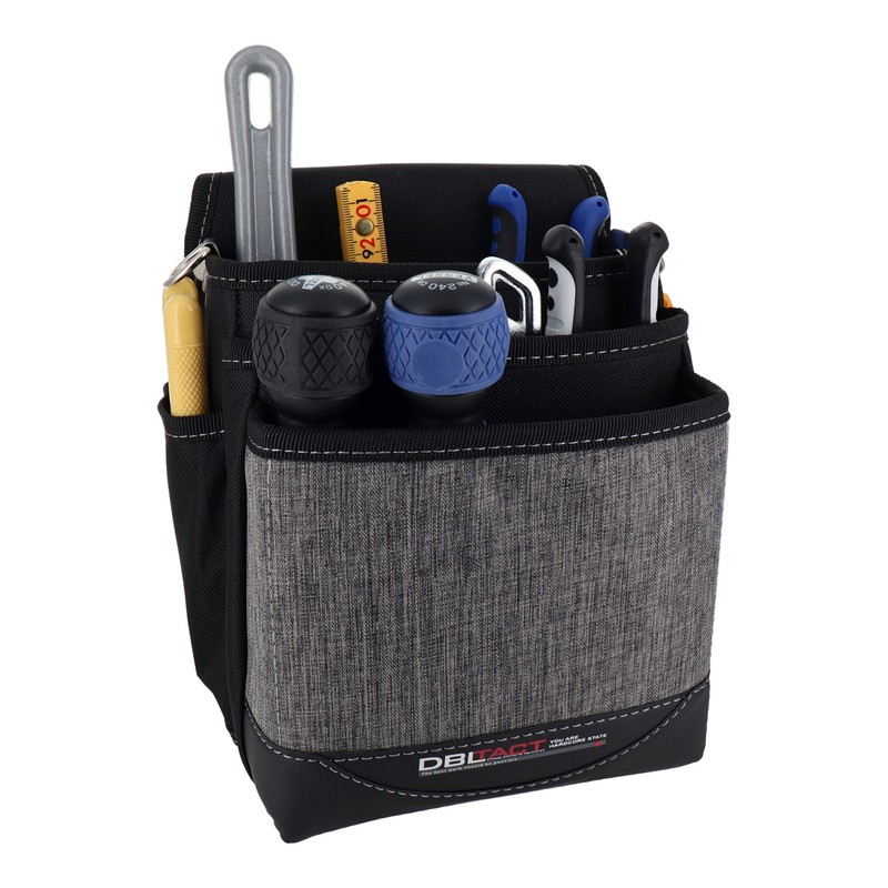 三共コーポレーション 4348952 3段腰袋 杢グレー DTM-03S-GL 1個(ご注文単位1個)【直送品】