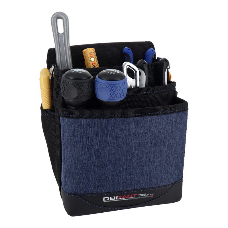 三共コーポレーション 4348953 3段腰袋 杢ブルー DTM-03S-BL 1個(ご注文単位1個)【直送品】