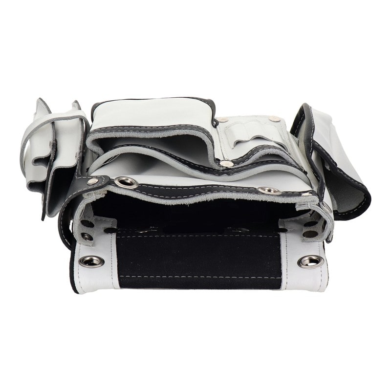 三共コーポレーション 4344720 本革卓越 釘袋 2段 サイドケース付 ホワイト #582506 1個(ご注文単位1個)【直送品】