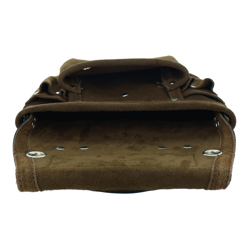 三共コーポレーション 4353078 スエード本革釘袋 1段 ブラウン DSL-01BR 1個（ご注文単位1個）【直送品】