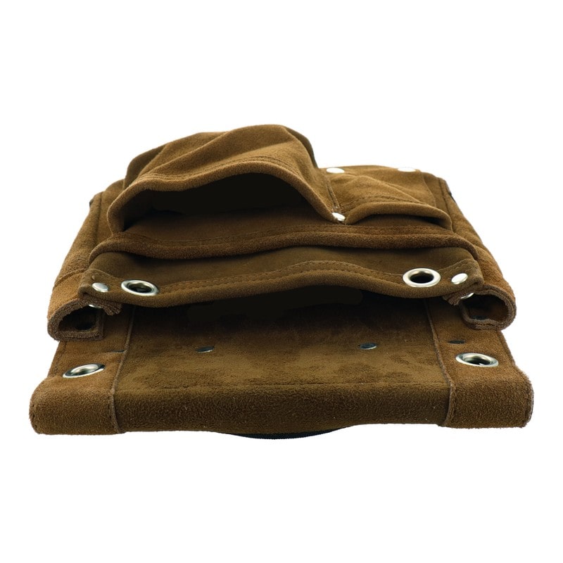 三共コーポレーション 4353081 スエード本革釘袋 2段 ブラウン DSL-07BR 1個（ご注文単位1個）【直送品】