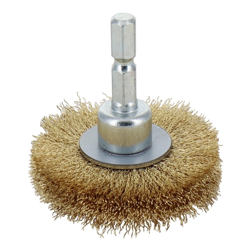 三共コーポレーション 4340469 六角軸ホイールブラシ 真鍮線 50mm #337025 1個(ご注文単位1個)【直送品】