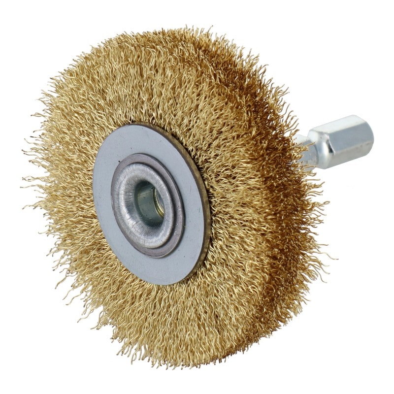 三共コーポレーション 4340469 六角軸ホイールブラシ 真鍮線 50mm #337025 1個（ご注文単位1個）【直送品】