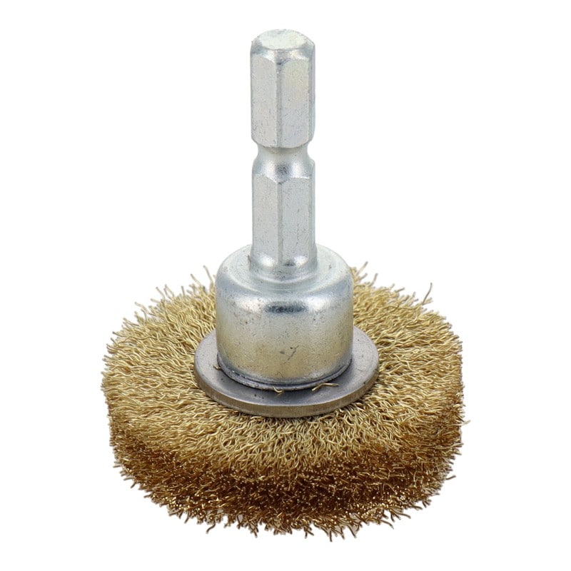 三共コーポレーション 4343054 六角軸ホイールブラシ 真鍮線 38mm #337024 1個（ご注文単位1個）【直送品】