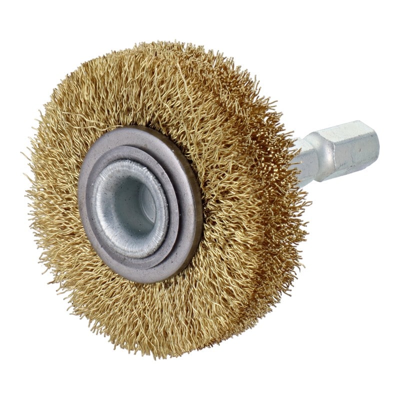 三共コーポレーション 4343054 六角軸ホイールブラシ 真鍮線 38mm #337024 1個(ご注文単位1個)【直送品】