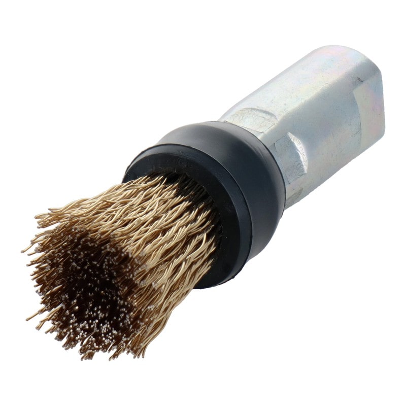 三共コーポレーション 4353535 ロッドブラシ 鋼線メッキ・ゴム付 15mm KRB-15K#436116 1個（ご注文単位1個）【直送品】