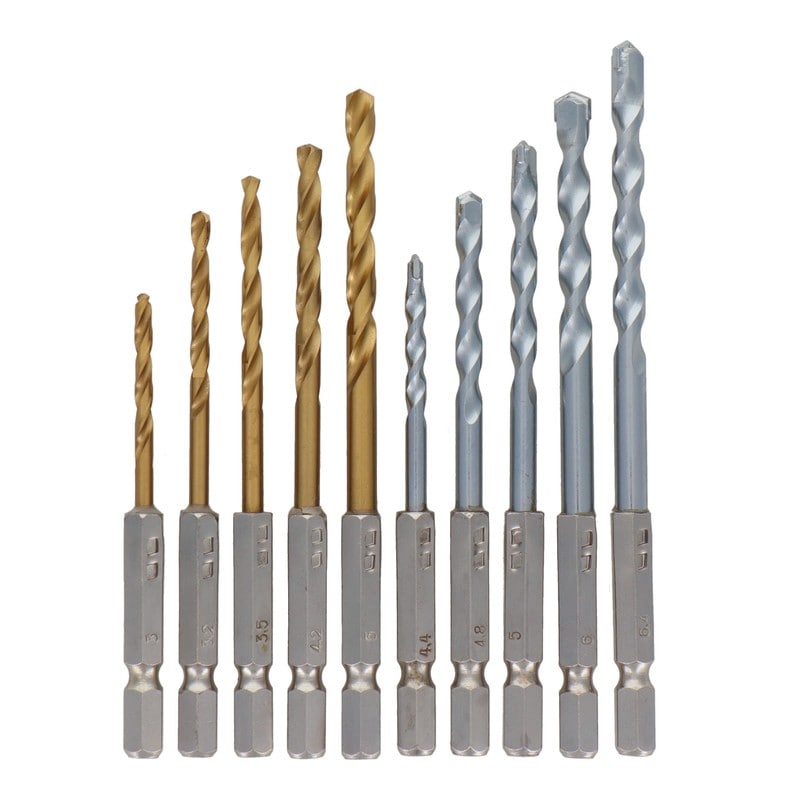 三共コーポレーション 434003 10本組六角軸コンビネーションドリル刃セット #820302 1個（ご注文単位1個）【直送品】