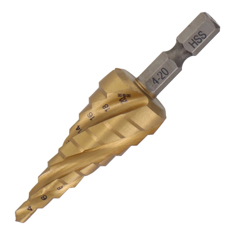 三共コーポレーション 4341709 四刀流 チタンステップドリル 9段 4-20mm #350272 1個(ご注文単位1個)【直送品】