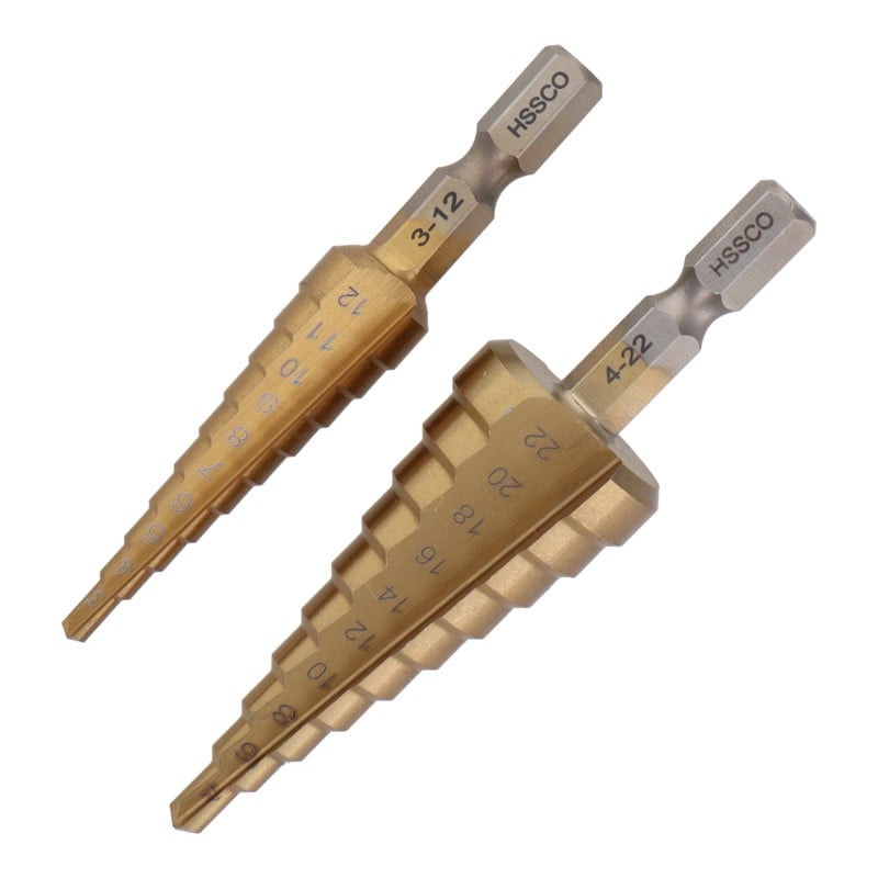 三共コーポレーション 4341717 2本組ステップドリル10段3-12mm4-22mm #350267 1個（ご注文単位1個）【直送品】