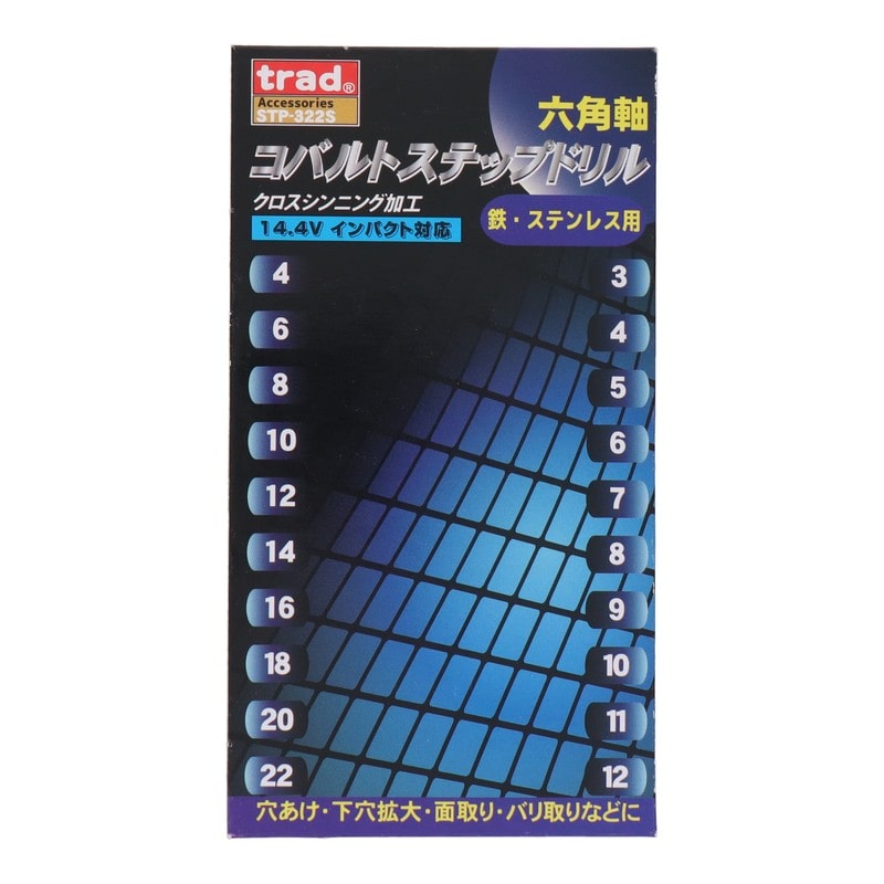 三共コーポレーション 4341717 2本組ステップドリル10段3-12mm4-22mm #350267 1個(ご注文単位1個)【直送品】