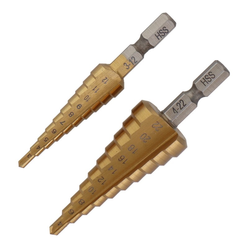 三共コーポレーション 4341716 2本組ステップドリル10段3-12mm4-22mm #350266 1個（ご注文単位1個）【直送品】