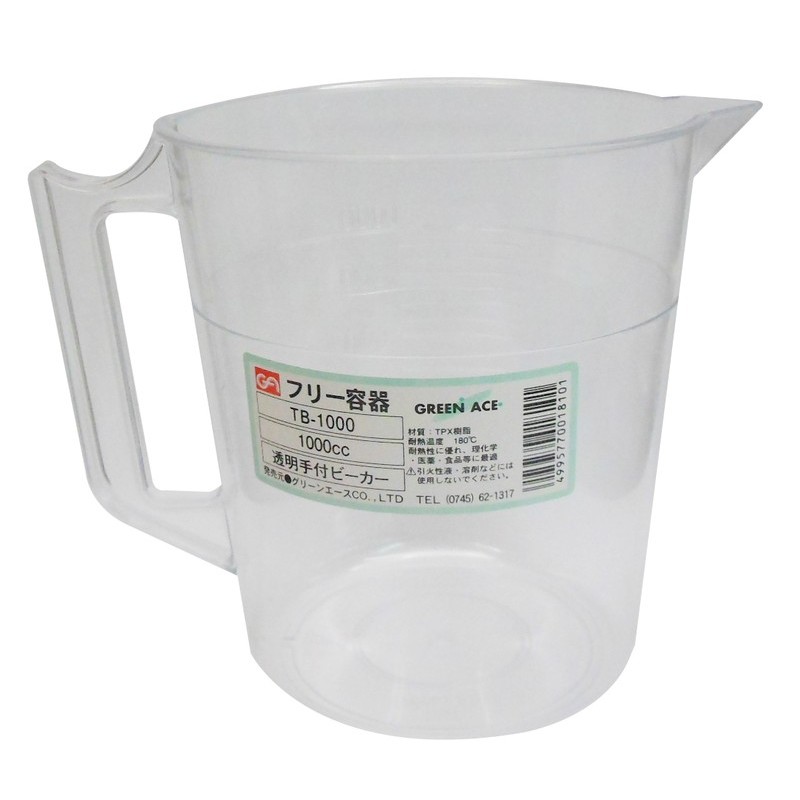 三共コーポレーション 4341932 透明手付ビーカー 1000mL #526810 1個（ご注文単位1個）【直送品】