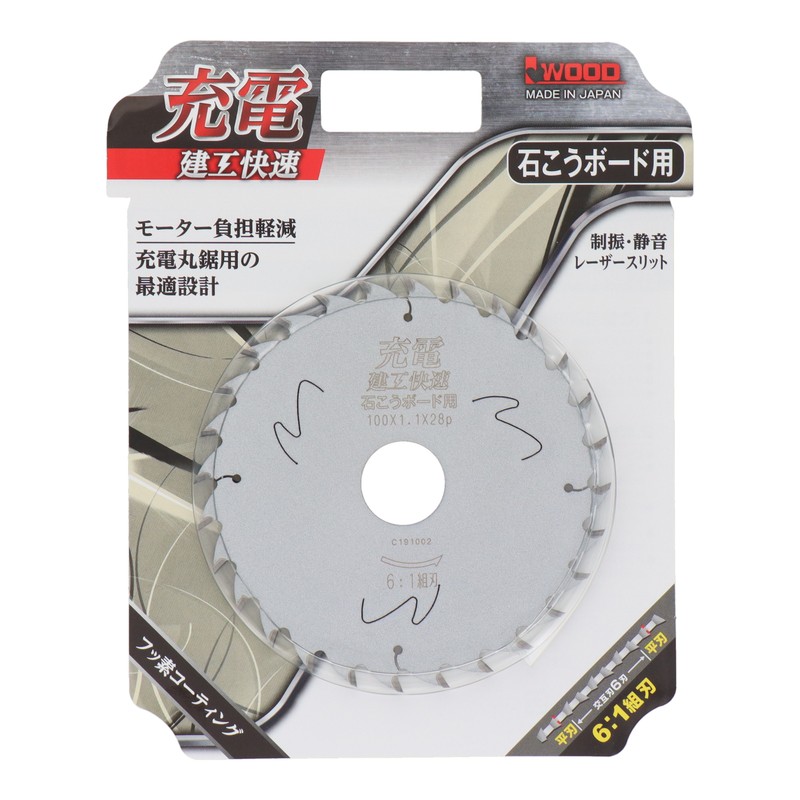 三共コーポレーション 4353106 充電チップソー石こうボード用100×1.1×28P #004755 1個(ご注文単位1個)【直送品】