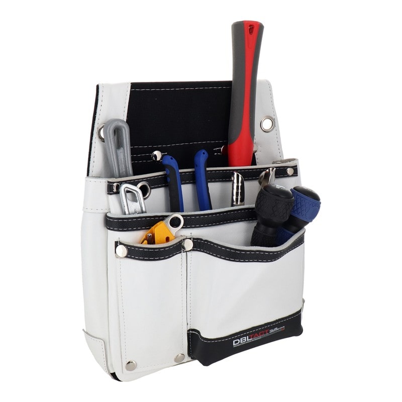 三共コーポレーション 4344716 本革卓越 釘袋 2段 ホワイト #582502 1個（ご注文単位1個）【直送品】