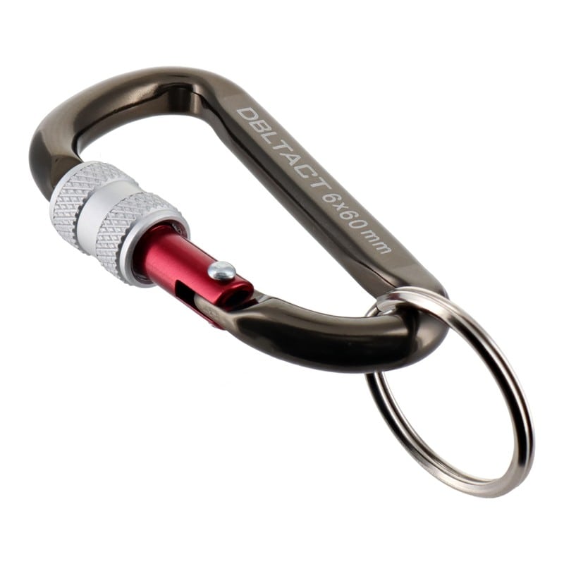 三共コーポレーション 4071280 アルミカラビナロックタイプφ6mmガンメタSXRD #360345 1個（ご注文単位1個）【直送品】