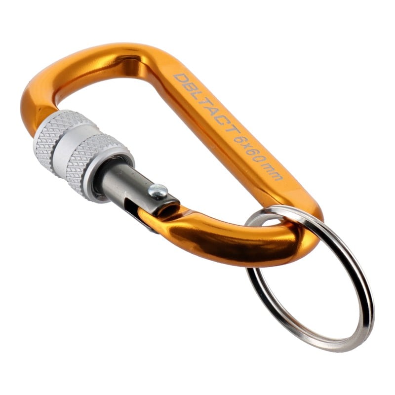 三共コーポレーション 4348542 アルミカラビナロック φ6mmゴールド×ガンメタS DT-AKL-163 1個（ご注文単位1個）【直送品】