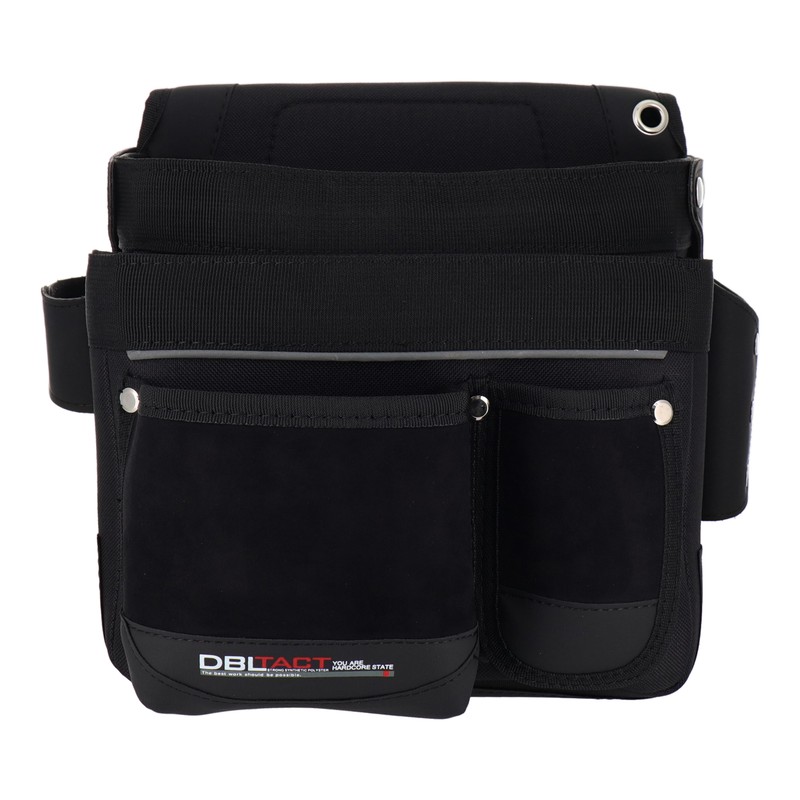 三共コーポレーション 4342211 スエード調 釘袋 2段 ブラック #581783 1個（ご注文単位1個）【直送品】