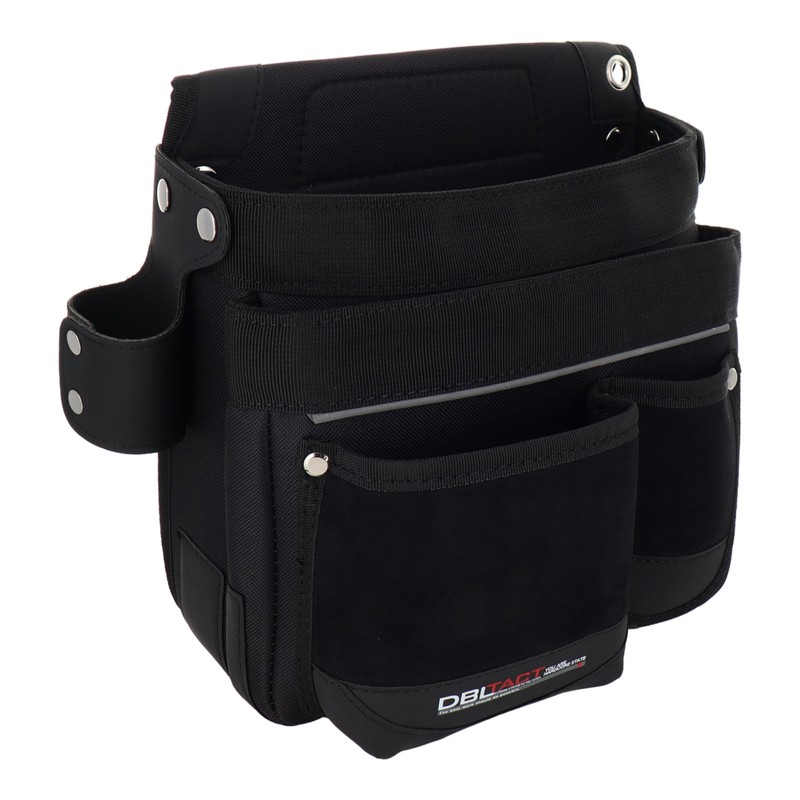 三共コーポレーション 4342211 スエード調 釘袋 2段 ブラック #581783 1個（ご注文単位1個）【直送品】