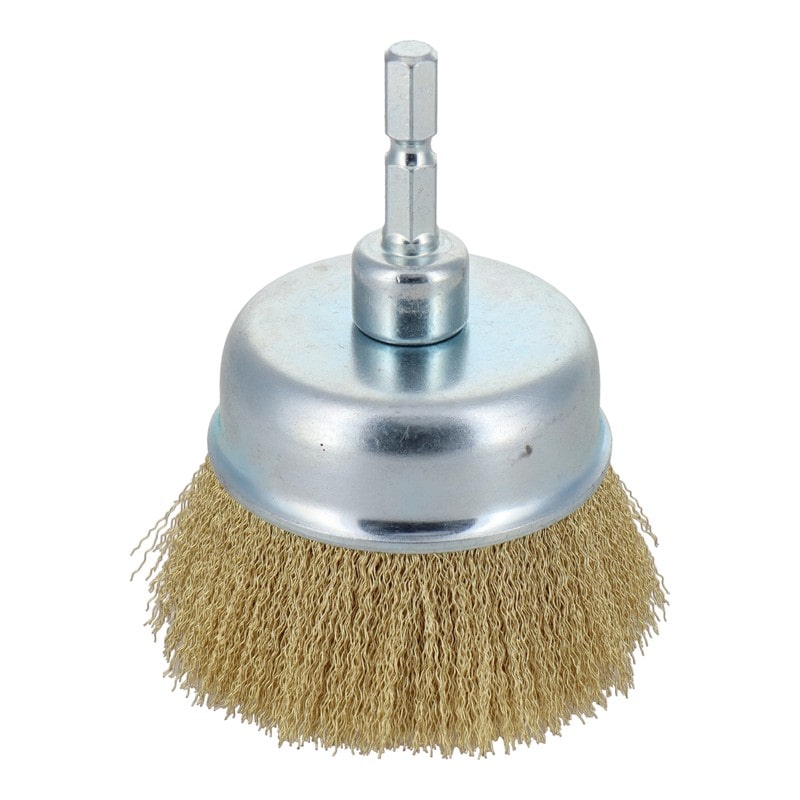 三共コーポレーション 4340476 六角軸カップブラシ 真鍮線 65mm #337060 1個（ご注文単位1個）【直送品】