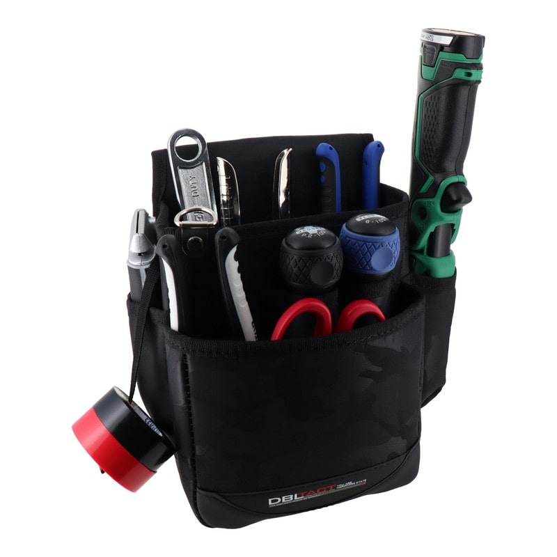 三共コーポレーション 4348797 腰袋2段ペン型インパクトドライバー入れ付BK迷彩 DT-28-BC 1個(ご注文単位1個)【直送品】