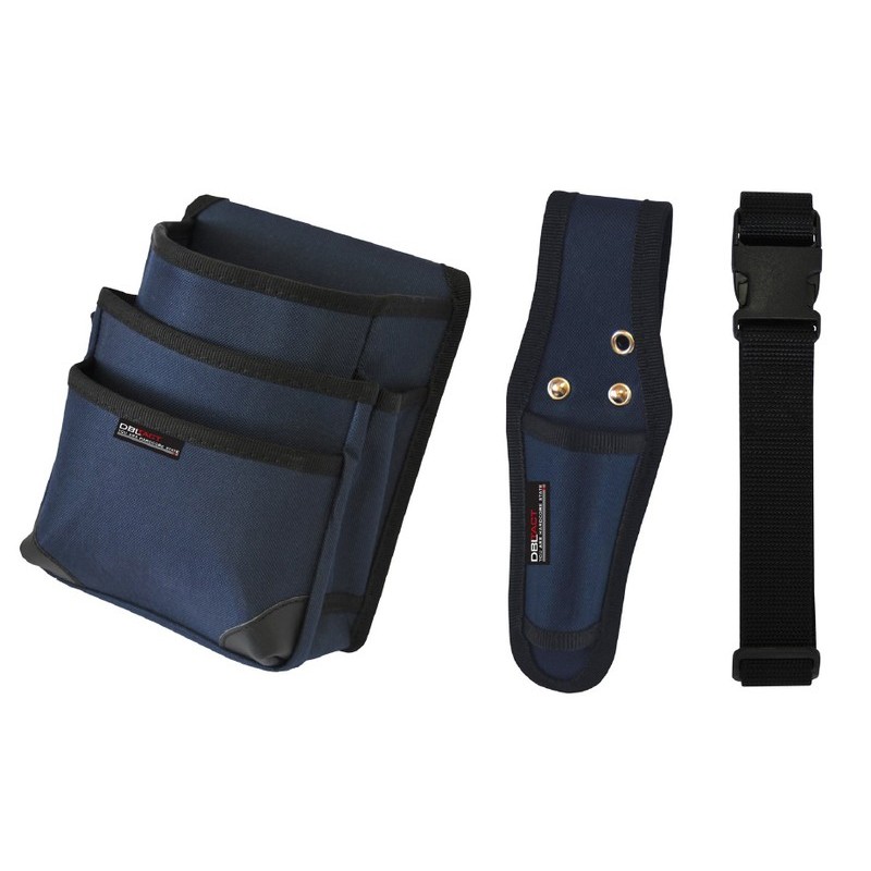 三共コーポレーション 4340376 3段腰袋3点セット ブルー #581842 1個(ご注文単位1個)【直送品】