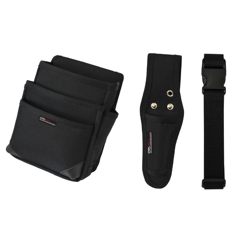 三共コーポレーション 4341167 3段腰袋3点セット ブラック #581841 1個(ご注文単位1個)【直送品】