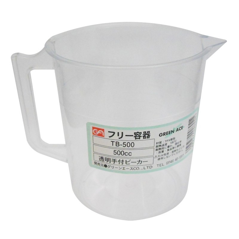 三共コーポレーション 4341929 透明手付ビーカー 500mL #526804 1個（ご注文単位1個）【直送品】