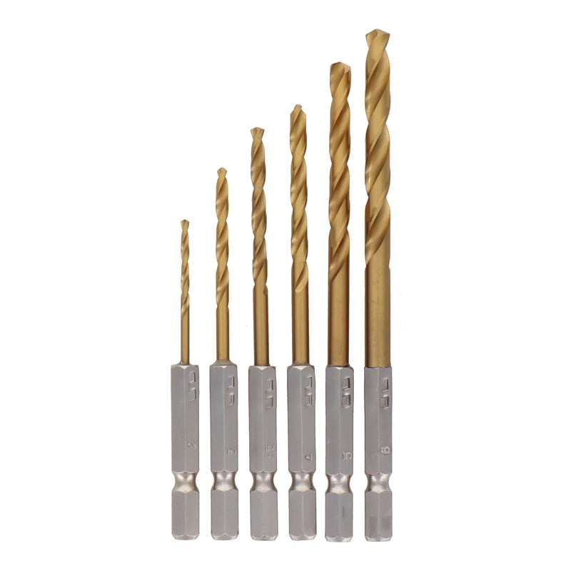 三共コーポレーション 434126 6本組HSS鋼チタンコーティングドリル刃セット #13-719 1個（ご注文単位1個）【直送品】