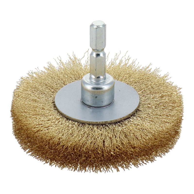 三共コーポレーション 4340470 六角軸ホイールブラシ 真鍮線 75mm #337027 1個(ご注文単位1個)【直送品】