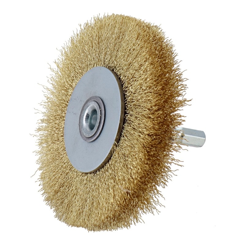 三共コーポレーション 4340470 六角軸ホイールブラシ 真鍮線 75mm #337027 1個(ご注文単位1個)【直送品】