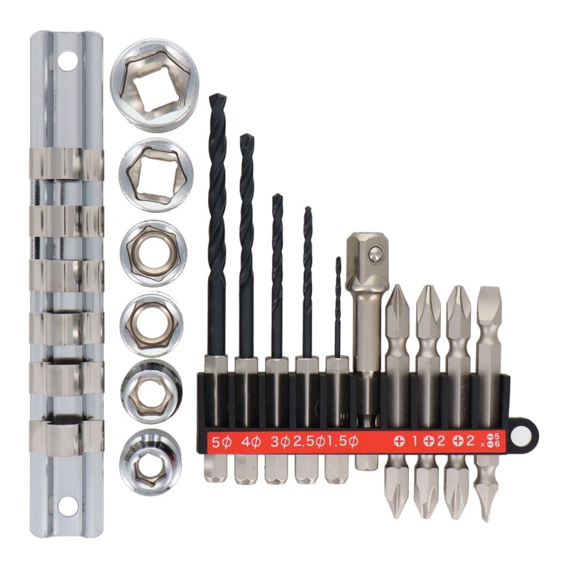 三共コーポレーション 434332 17pcs.ビット&ソケットセット #000098 1個（ご注文単位1個）【直送品】