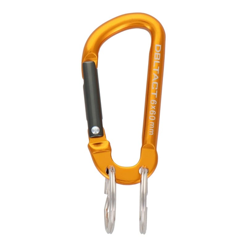 三共コーポレーション 4071289 アルミカラビナキーリング付2連ゴールド×ガンメタS #360393 1個（ご注文単位1個）【直送品】