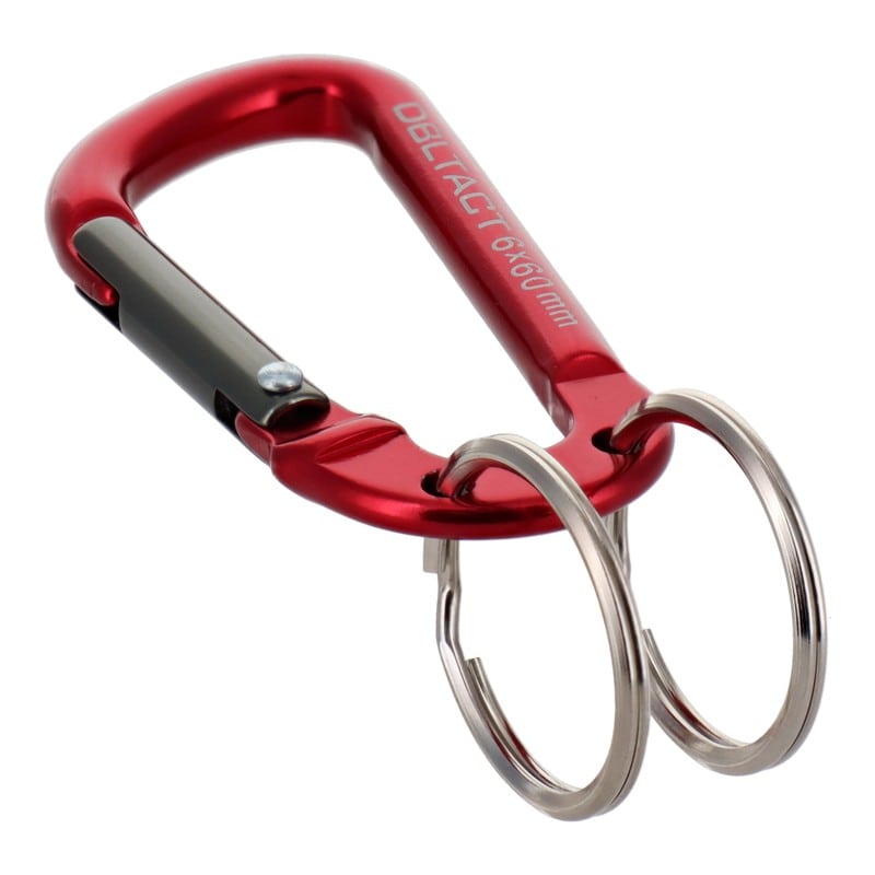 三共コーポレーション 4071291 アルミカラビナキーリング付2連RDXガンメタS #360392 1個(ご注文単位1個)【直送品】