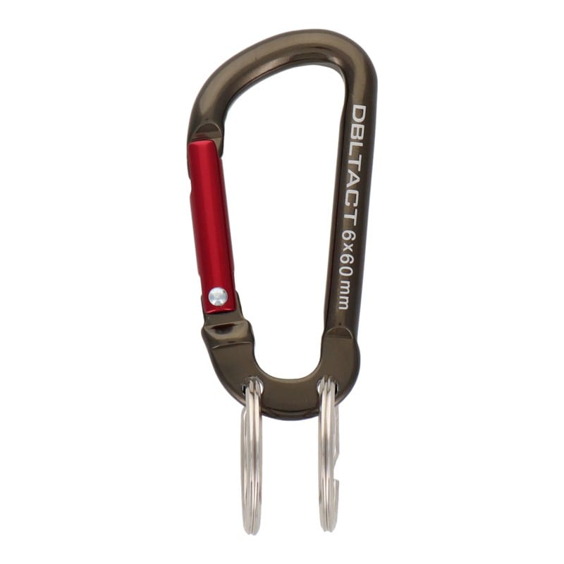 三共コーポレーション 4348567 アルミカラビナキーリング付2連ガンメタSXRD DT-AKT-365 1個（ご注文単位1個）【直送品】