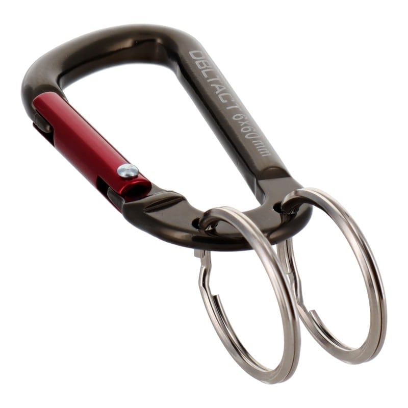 三共コーポレーション 4348567 アルミカラビナキーリング付2連ガンメタSXRD DT-AKT-365 1個(ご注文単位1個)【直送品】