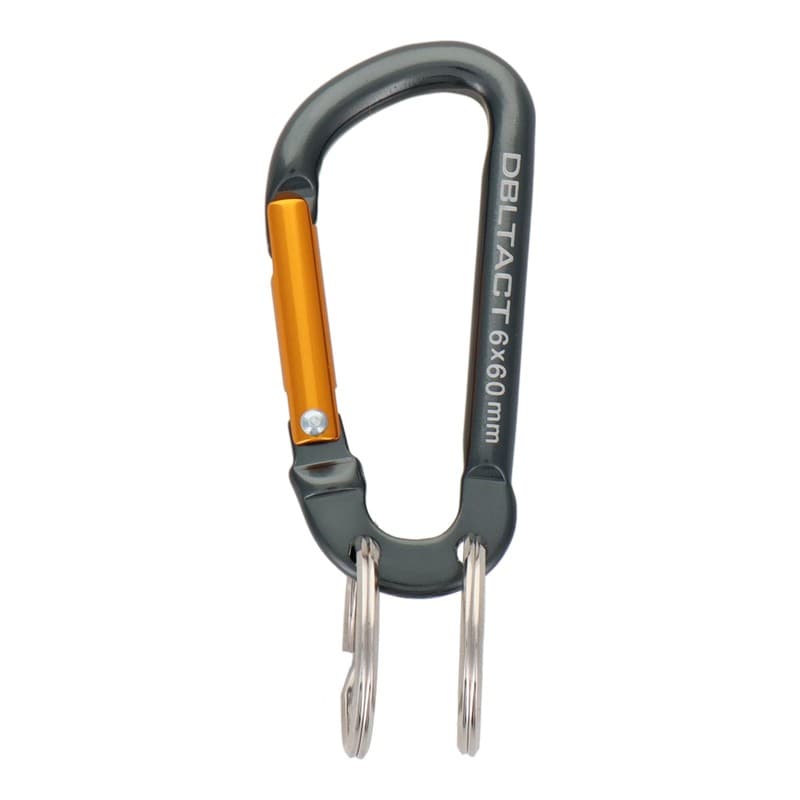 三共コーポレーション 4348573 アルミカラビナキーリング付2連ガンメタ×ゴールド DT-AKT-361 1個（ご注文単位1個）【直送品】