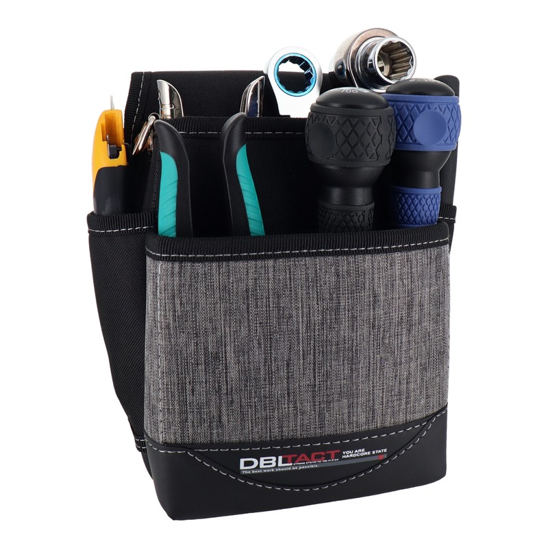 三共コーポレーション 4348949 2段腰袋 杢グレー DTM-02S-GL 1個（ご注文単位1個）【直送品】