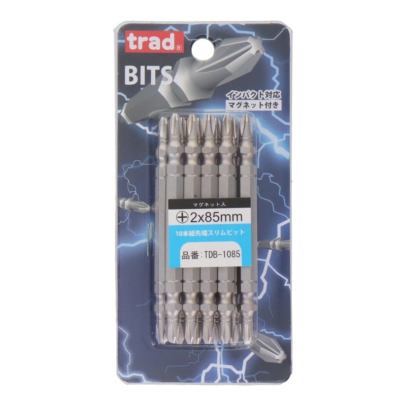 三共コーポレーション 4342390 10本組先端スリムビット +2×85mm 10本組 #820212 1個(ご注文単位1個)【直送品】