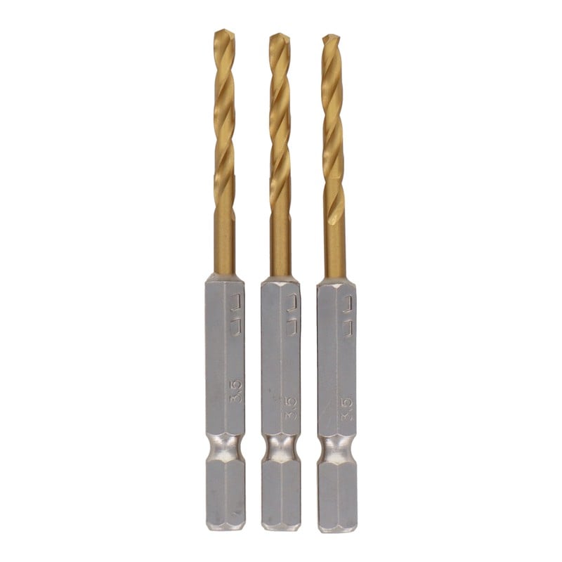 三共コーポレーション 434112 3本ショートチタンコーティングドリル刃セット3.5 #820334 1個（ご注文単位1個）【直送品】