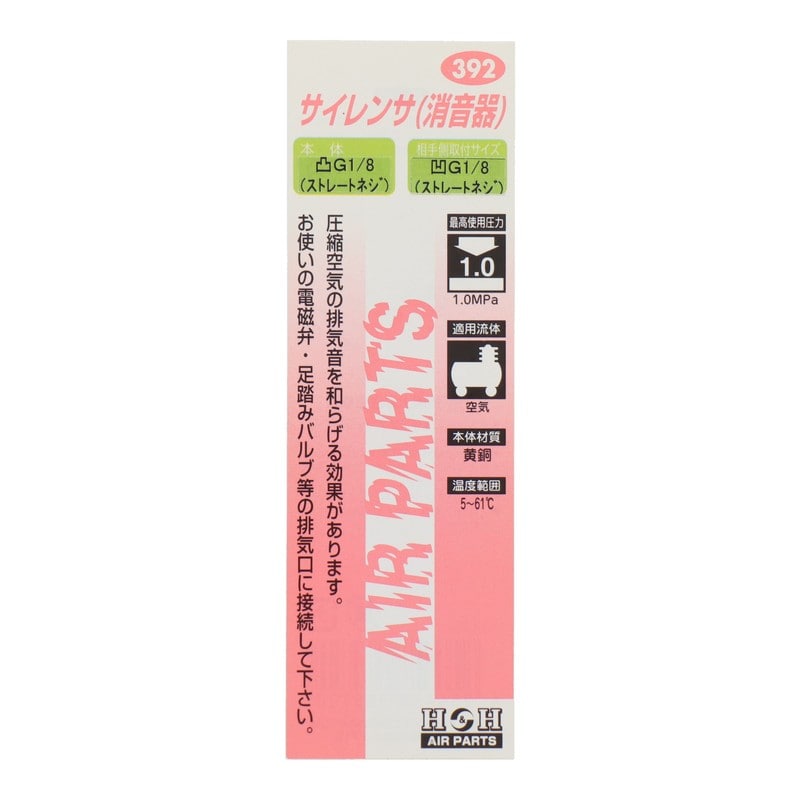 三共コーポレーション 4342785 サイレンサ消音器 R1/8 #133392 1個(ご注文単位1個)【直送品】