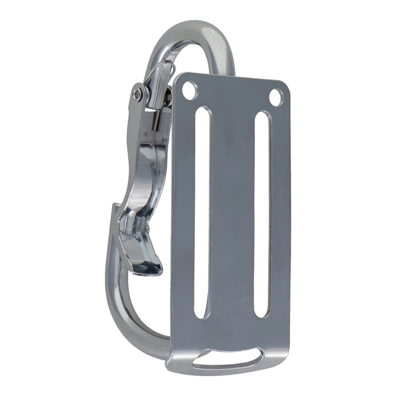 三共コーポレーション 4348282 カラビナ工具差 湾曲ゲート×爪付き シルバー #360251 1個（ご注文単位1個）【直送品】