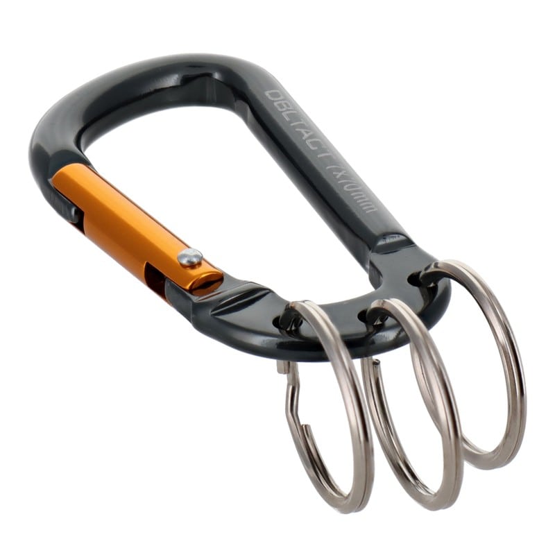 三共コーポレーション 4071293 アルミカラビナキーリング付3連ガンメタ×ゴールド #360401 1個(ご注文単位1個)【直送品】