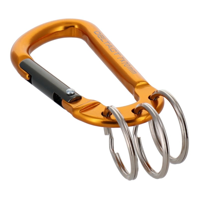 三共コーポレーション 4071294 アルミカラビナキーリング付3連ゴールド×ガンメタS #360403 1個（ご注文単位1個）【直送品】