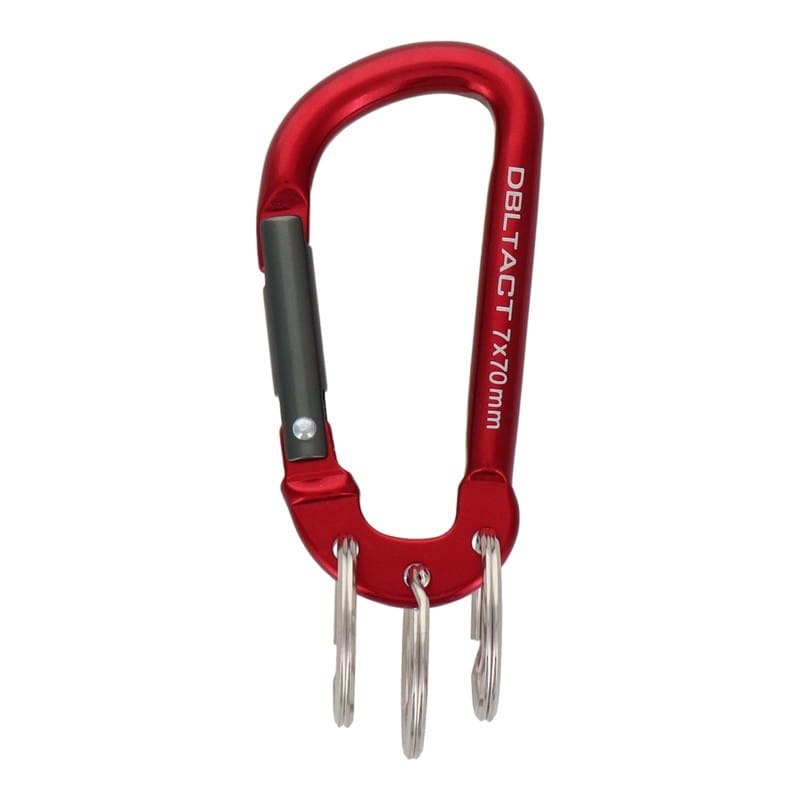 三共コーポレーション 4348568 アルミカラビナキーリング付3連RDXガンメタS DT-AKT-372 1個（ご注文単位1個）【直送品】