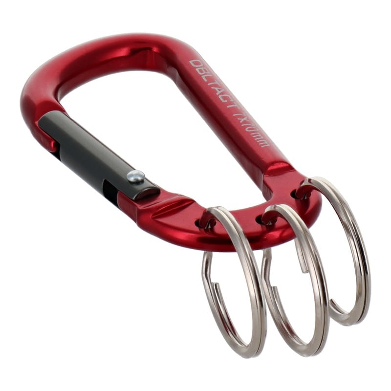 三共コーポレーション 4348568 アルミカラビナキーリング付3連RDXガンメタS DT-AKT-372 1個(ご注文単位1個)【直送品】