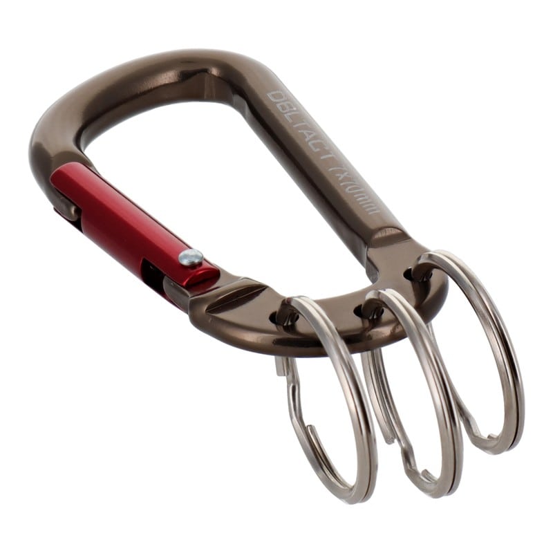 三共コーポレーション 4348569 アルミカラビナキーリング付3連ガンメタSXRD DT-AKT-375 1個（ご注文単位1個）【直送品】